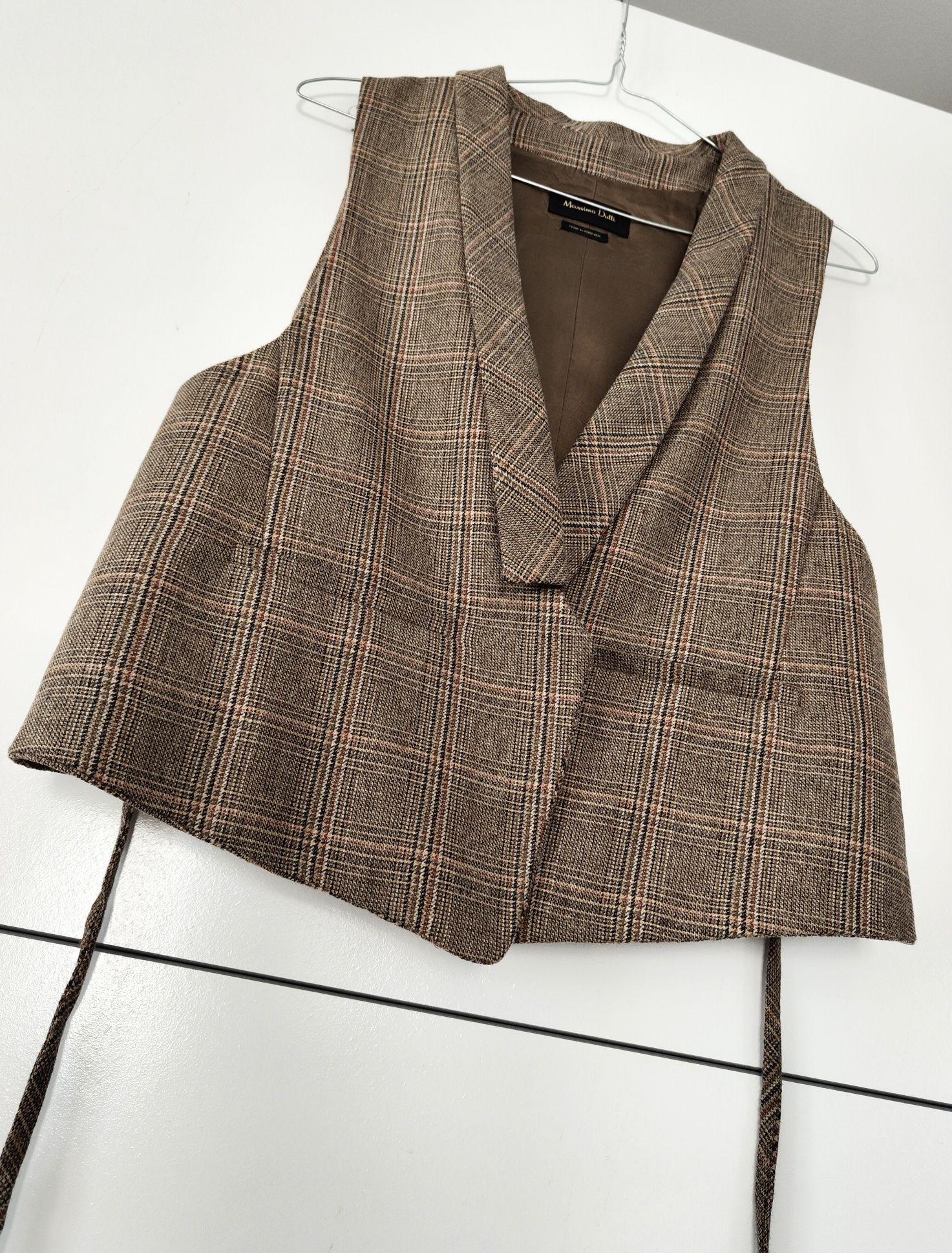Garnitur Massimo dutti 36 S kamizelka spodnie wełniany wiskozowy