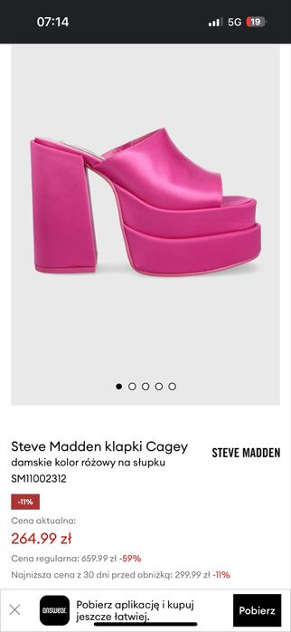 Klapki plato na obcasie na koturnie platformie satyna barbie disco