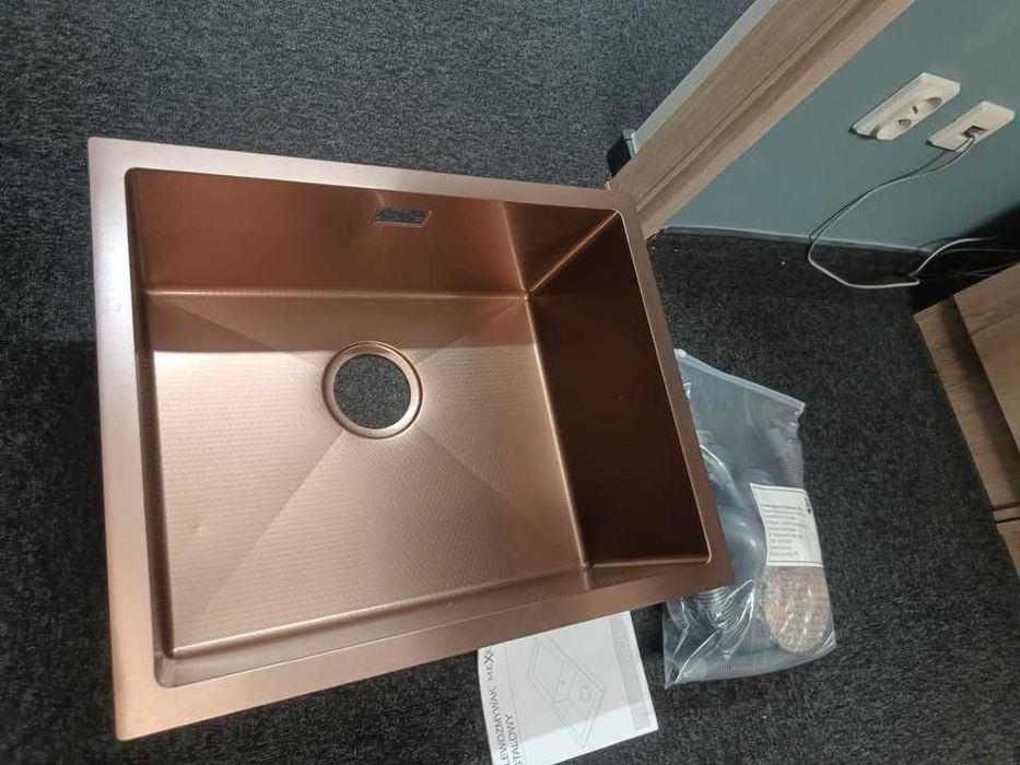 Mexen Trixo zlewozmywak stalowy 1-komorowy 540 x 440 mm, miedź