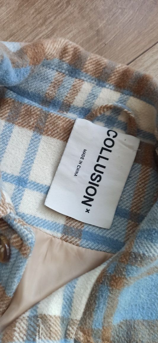 Kurtka koszulowa w kratę Collusion S oversize unisex