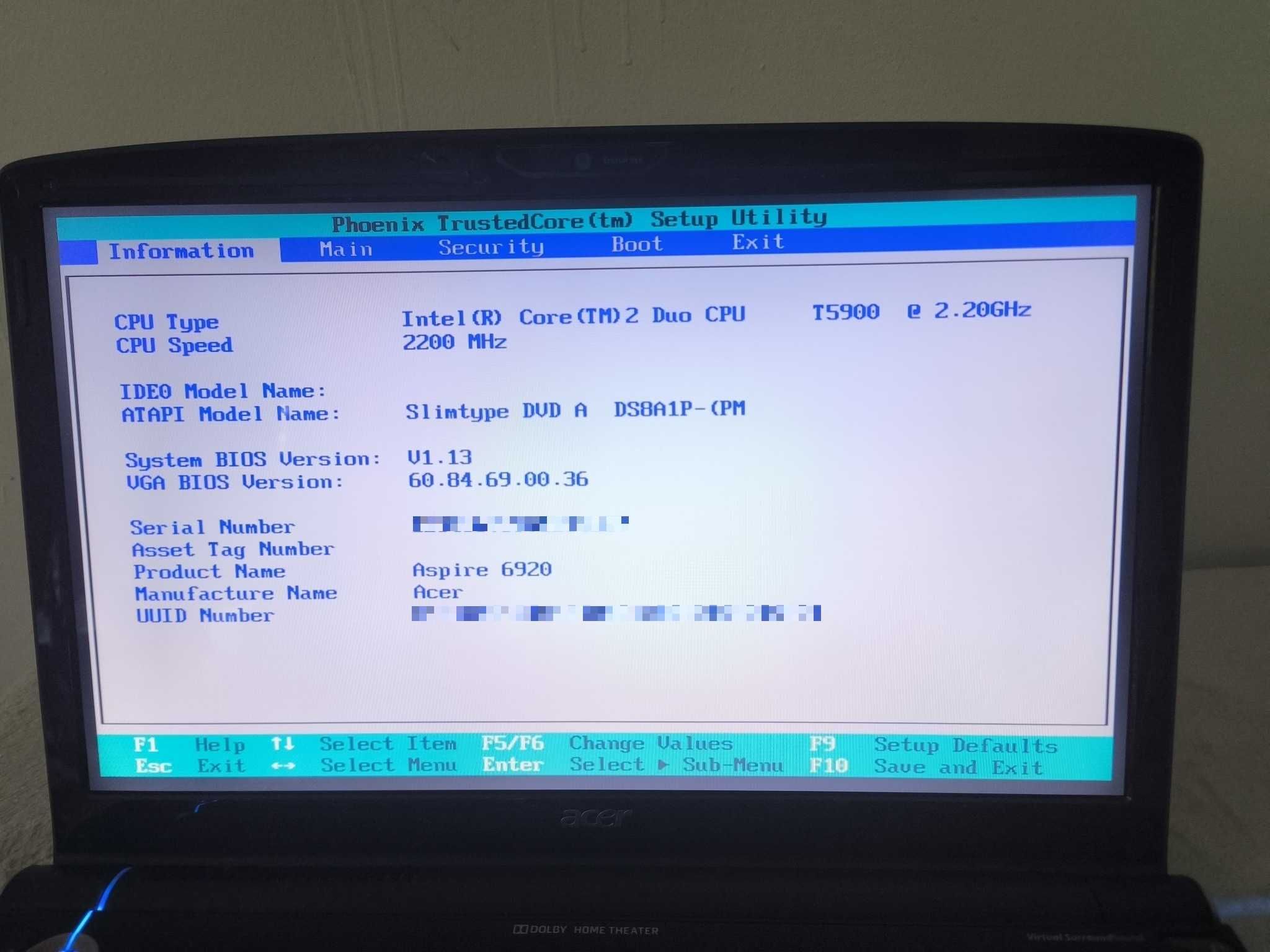 Acer Aspire 6920G, Intel Core 2 Duo, Nvidia GeForce HDMI WiFi