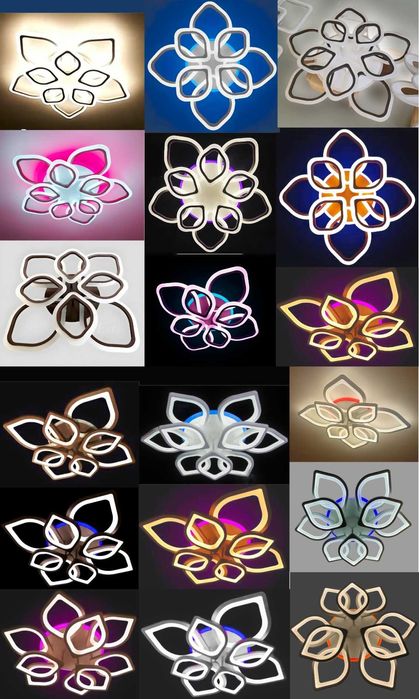 Светодиодная люстра с пультом цветной подсветкой диммер LED RGB ЛС