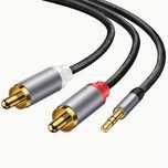 kabel audio stereo Jack/2xChinch/RCA 2metry nylonowy oplot