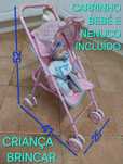 CARRINHO BEBÉ E NENUCO PARA CRIANÇA BRINCAR.Casa,Passeio,Rua,Didático.