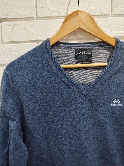 Sweter męski Jean Paul kaszmir, bawełna, L