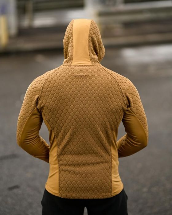 Тепла надійна чоловіча тактична флісова кофта Polar Tactical койот