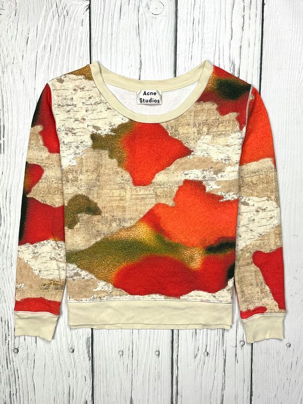 Acne Studios Angle Printed Designerska Bluza Crewneck Damska Wzór r. M