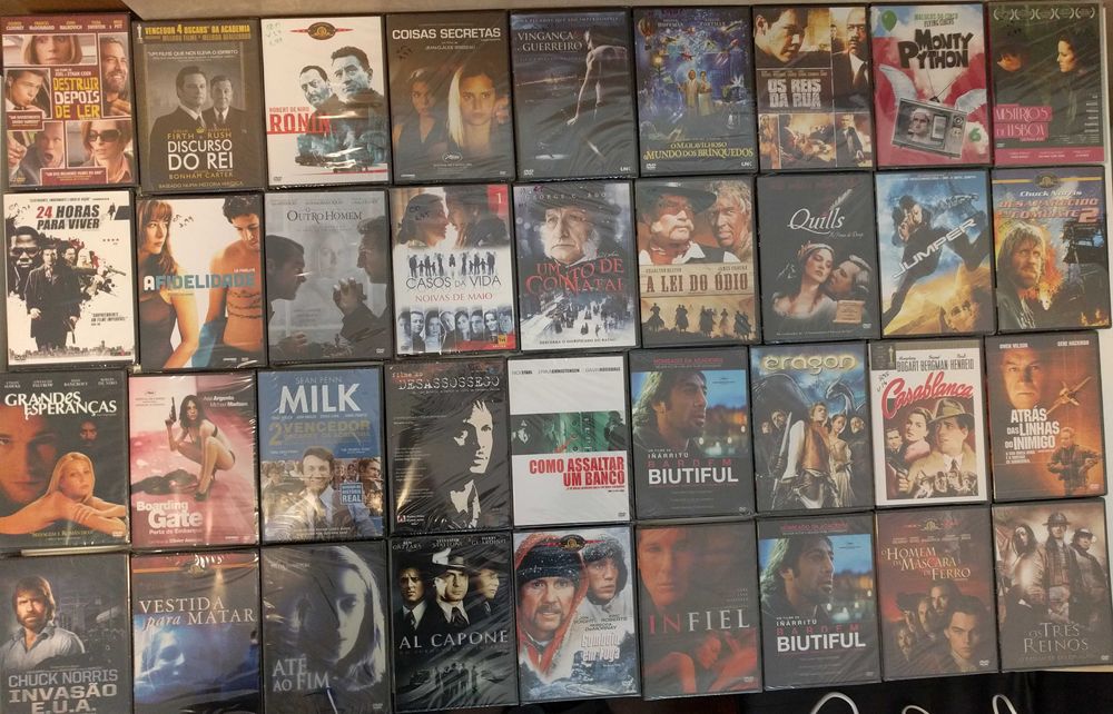 150 filmes em DVD, como novos, 5€ cada.