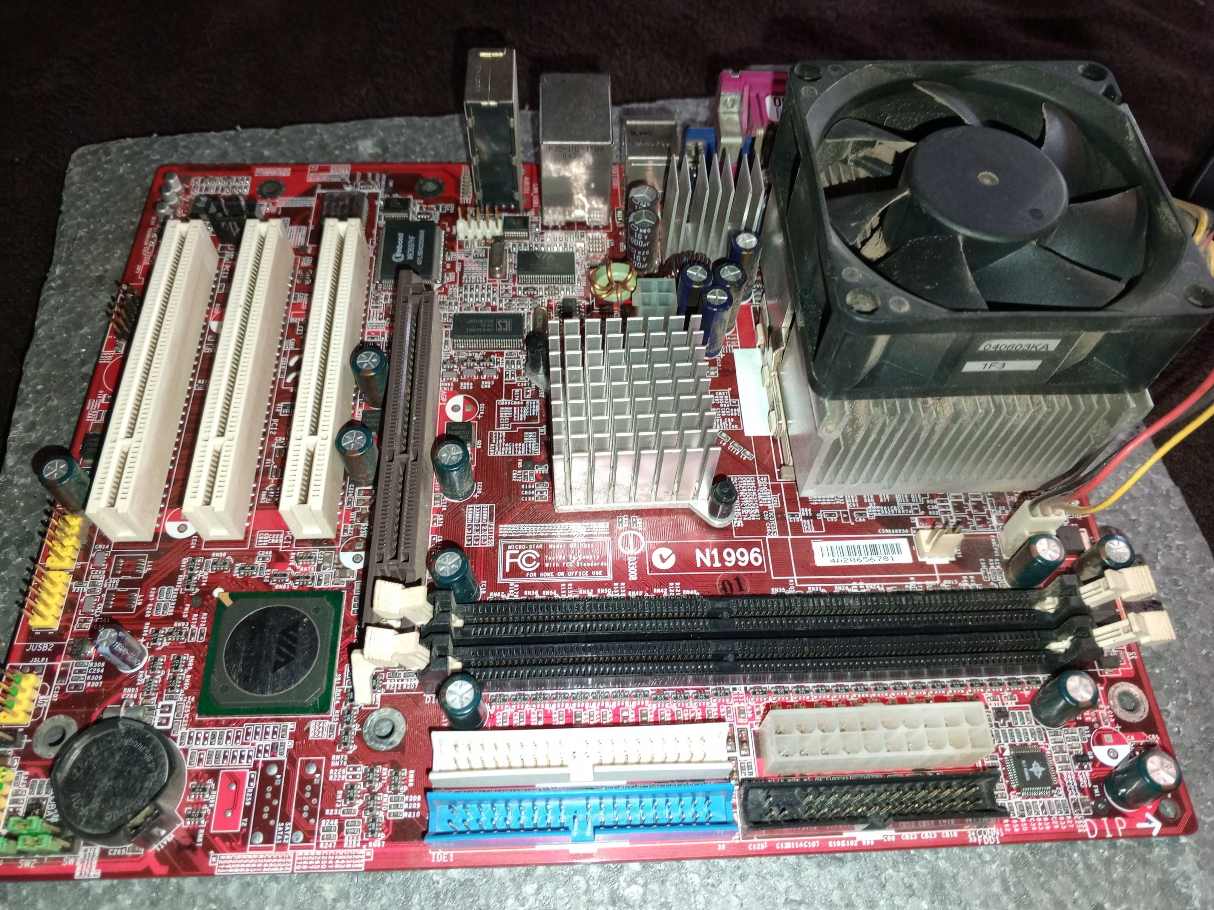 Материнская плата MSI MS-7061 KM4M-V, процессор AMD Sempron(tm) 2200+