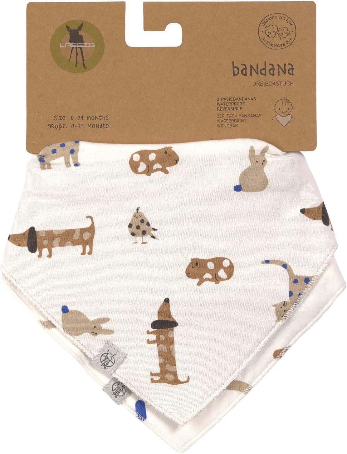 Śliniak Bandana Chustka Trójkątna Lassig 0Msc+ 2Szt