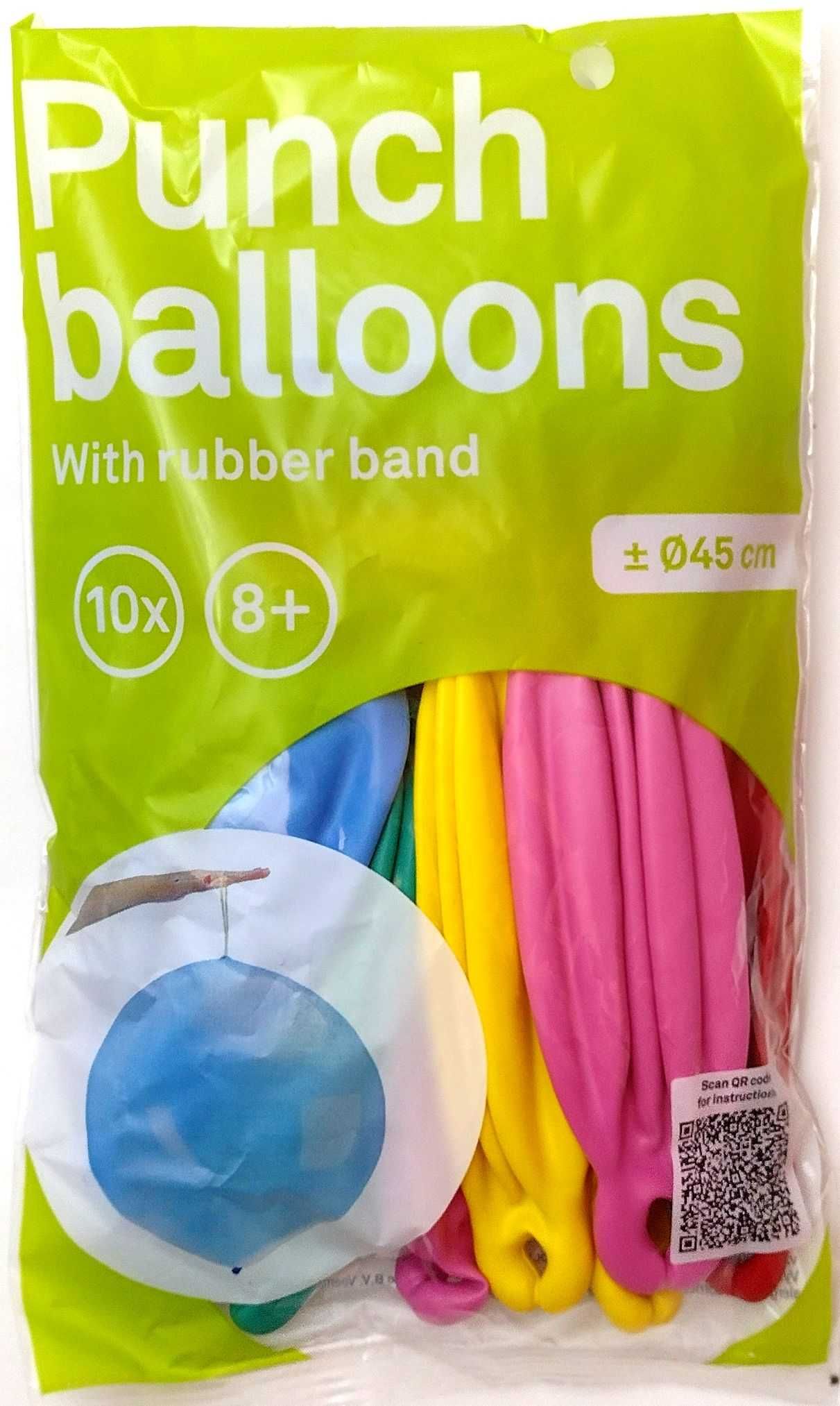 Duże balony z gumką do odbijania 45 cm 10 sztuk.