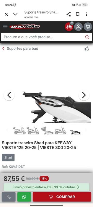 Keeway vieste viseira e suporte para topcase