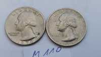 L M110, stara moneta USA quarter dollar 1970 oraz 1974 odwrotka