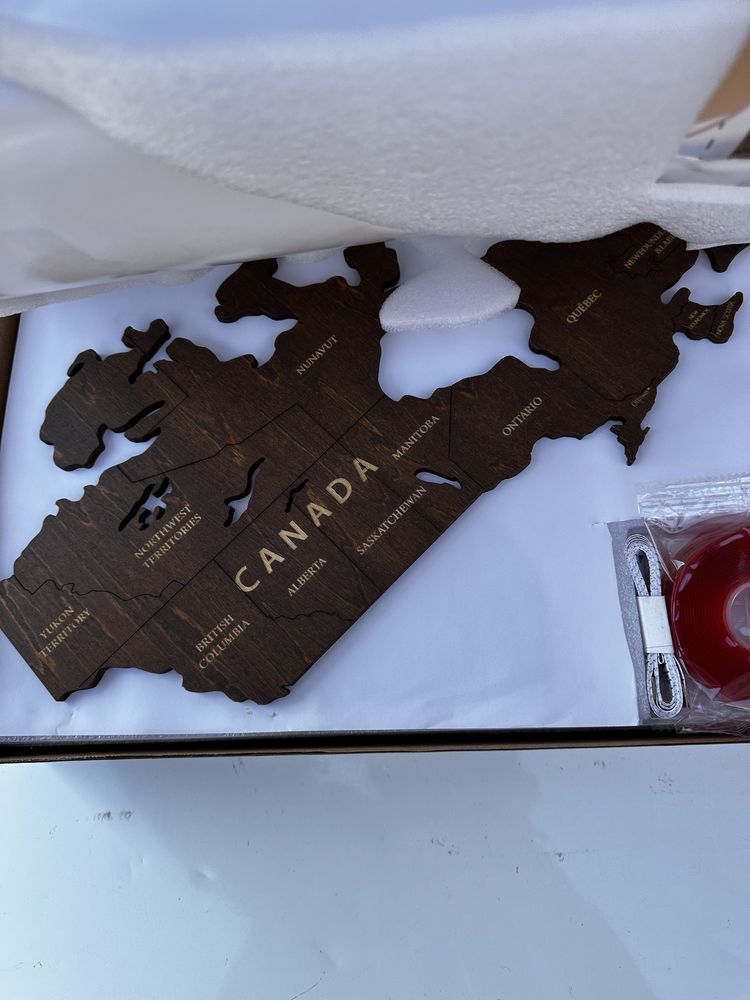 Nowa CREAWOO drewniana mapa świata, duża 150x85 cm, salon, sypialnia!
