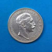 Niemcy Cesarstwo, Prusy 2 marki 1905, Wilhelm II, piękny stan Ag 0,900