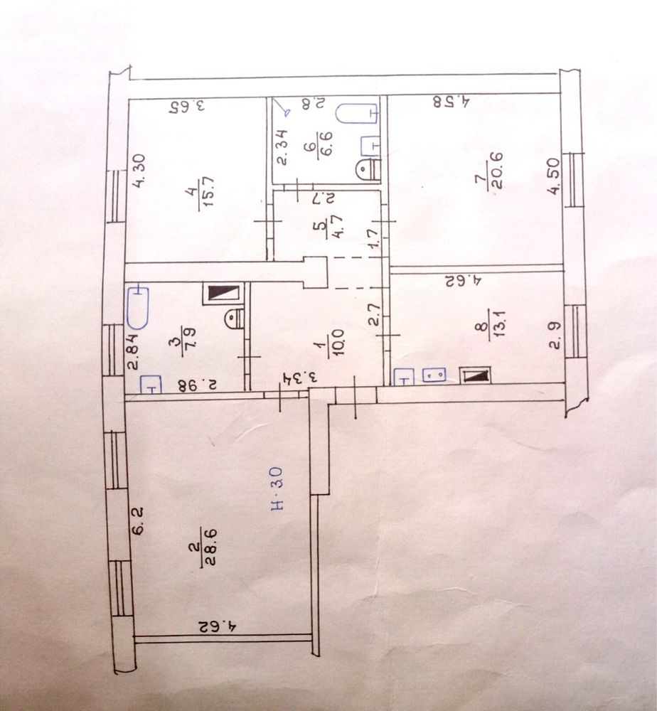 Продам 3 ком. квартиру, 107 м2, мебель, техника, ремонт, рядом парк