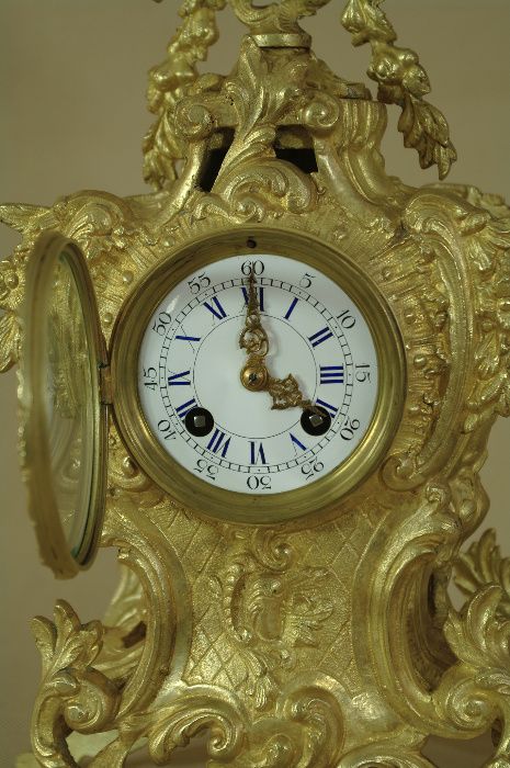 Zegar stojący kominkowy ROKOKO Francja XIX w super ! BRĄZ