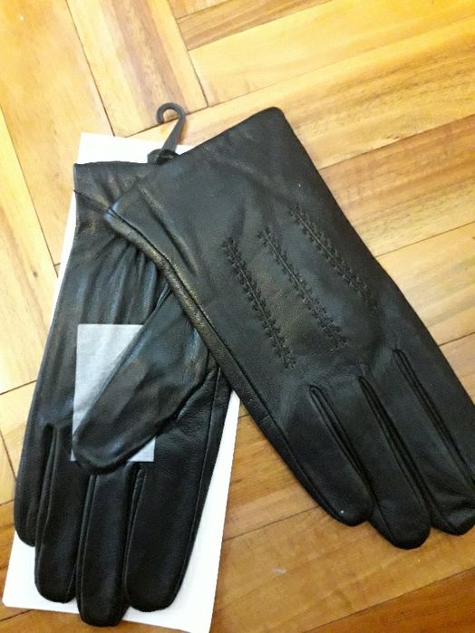 Рукавиці чоловічі перчатки на флісі шкіра