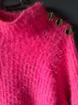Sweter neonowy róż S