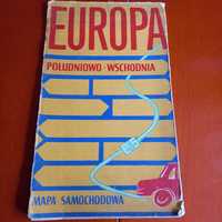 Mapa Samochodowa Europa Południowo-Wschodnia 1970rok