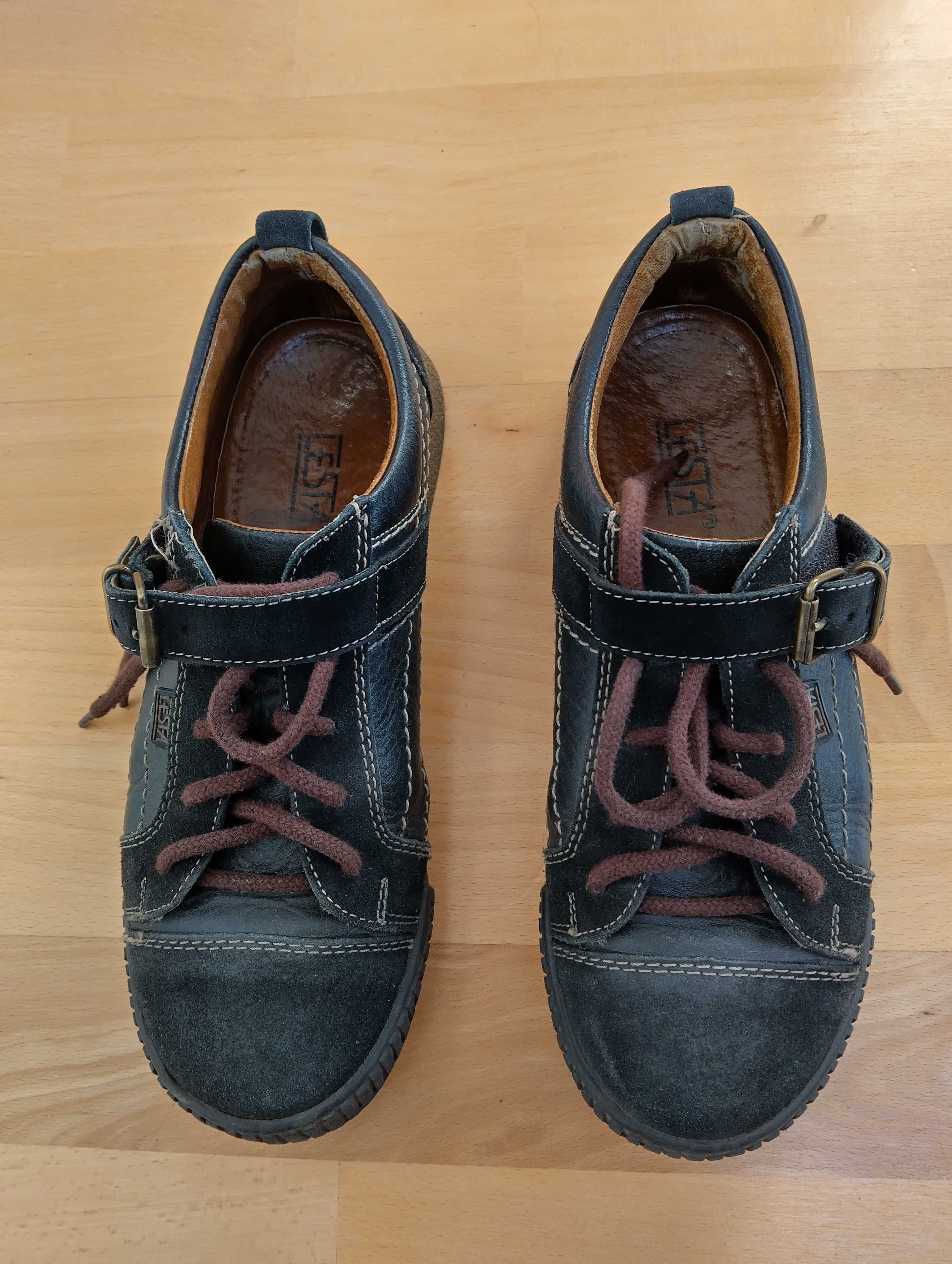 Skórzane brązowe półbuty Lesta r. 41 unisex