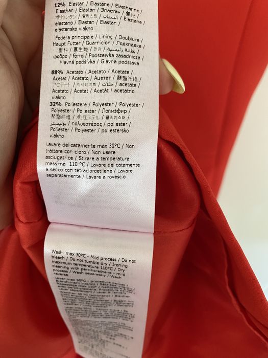 Liu jo klasyczna sukienka czerwona tuba na zamek z rozporkiem 34 XS