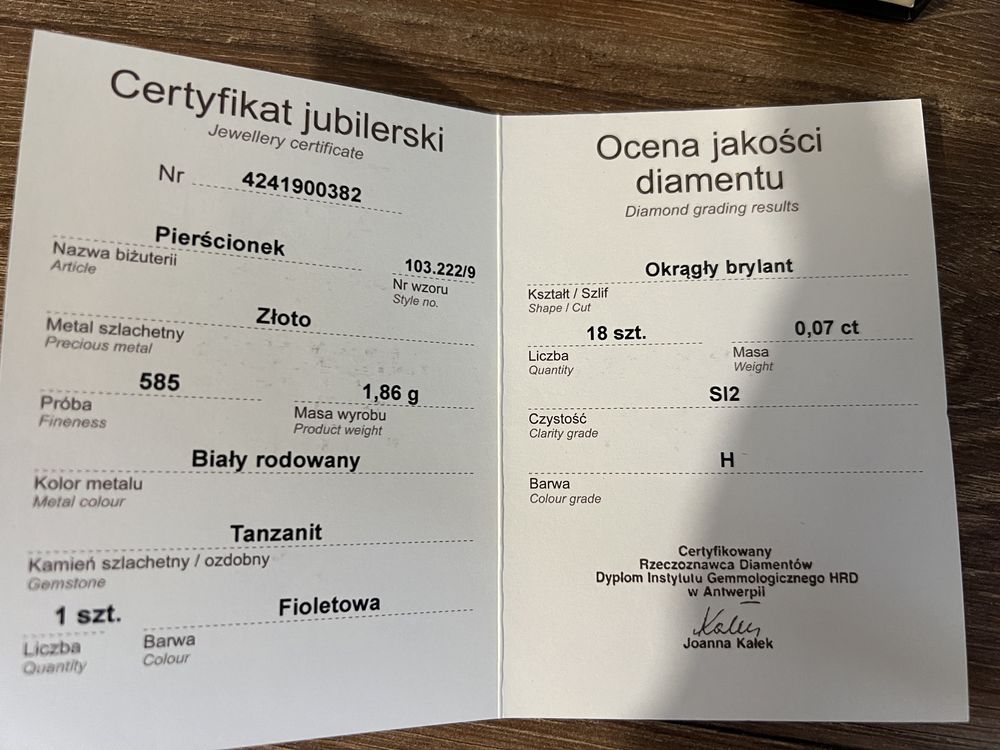 Złoty pierścionek złoty Apart 103.222 tanzanit i diamenty.