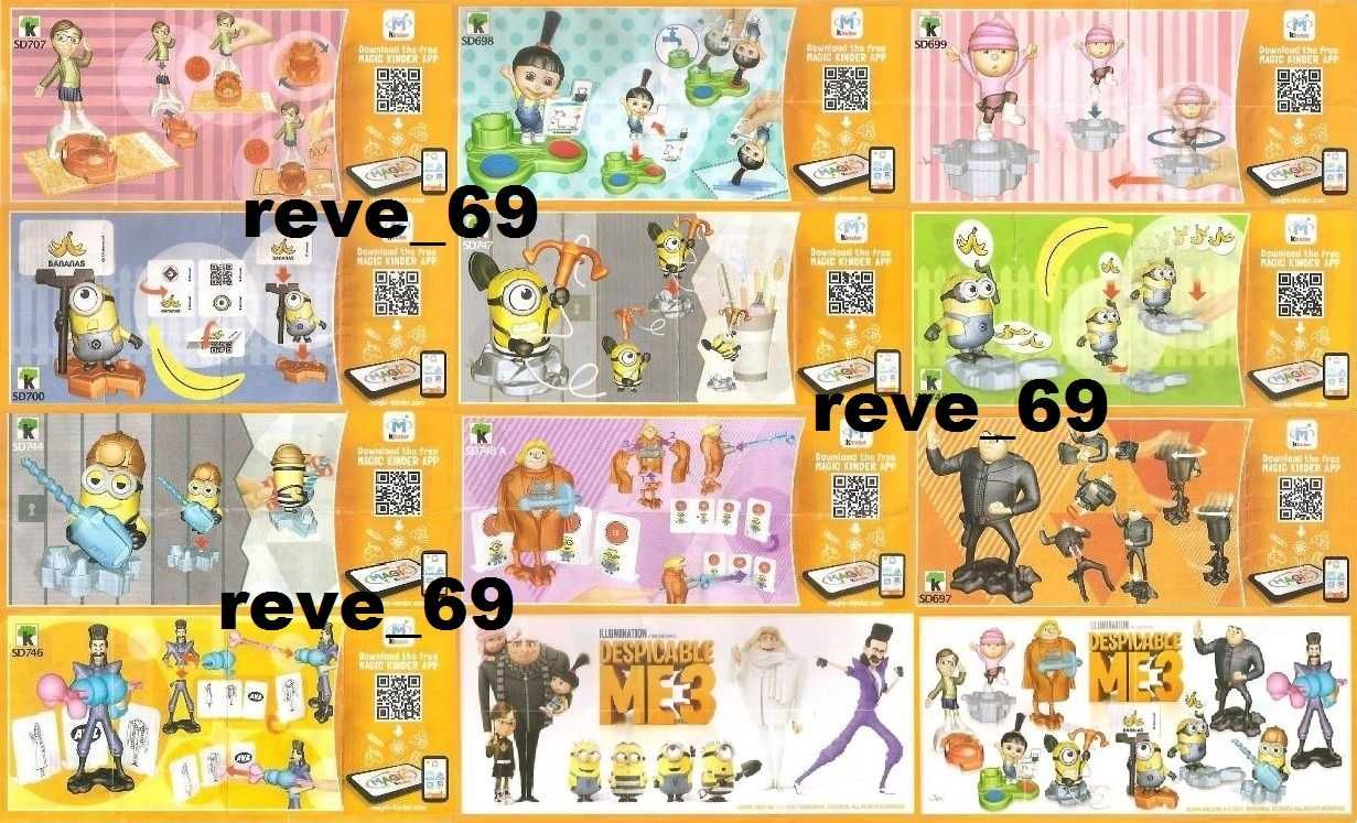 *_* Minionki 2 + kartki figurki kinder, komplet, nowe