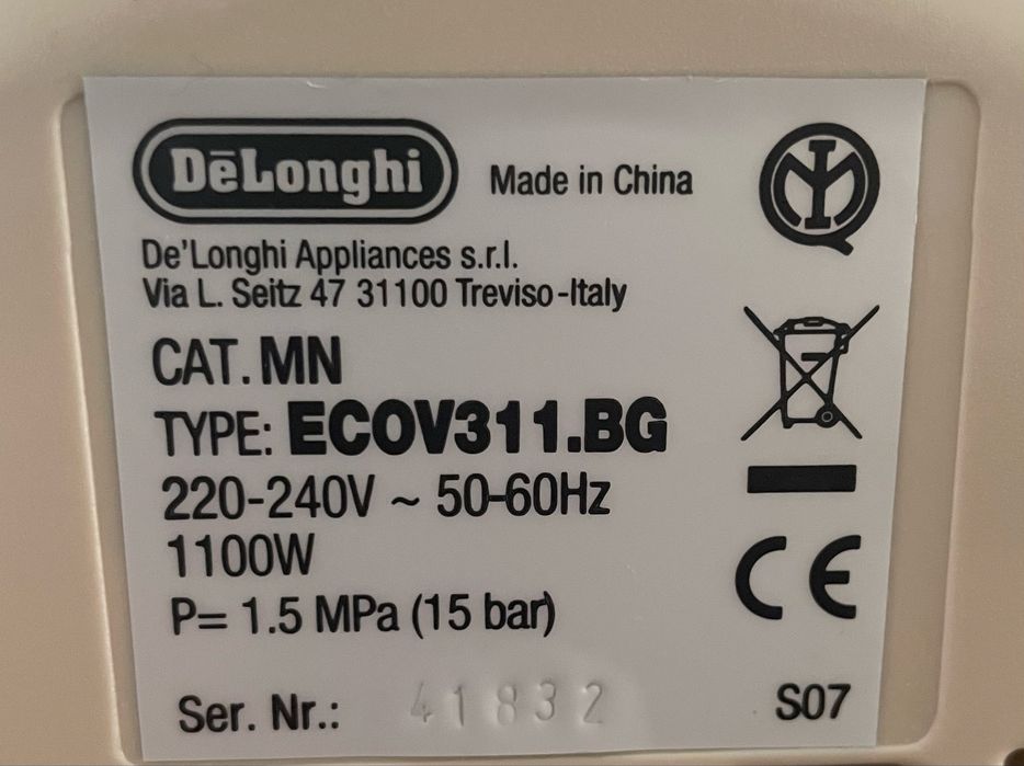 Ekspres De'Longhi Ciśnieniowy Kolbowy ECOV311.BG