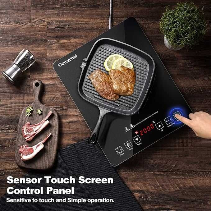AMZCHEF Płyta indukcyjna, 2000W Single Induction Hob, 1 palnik