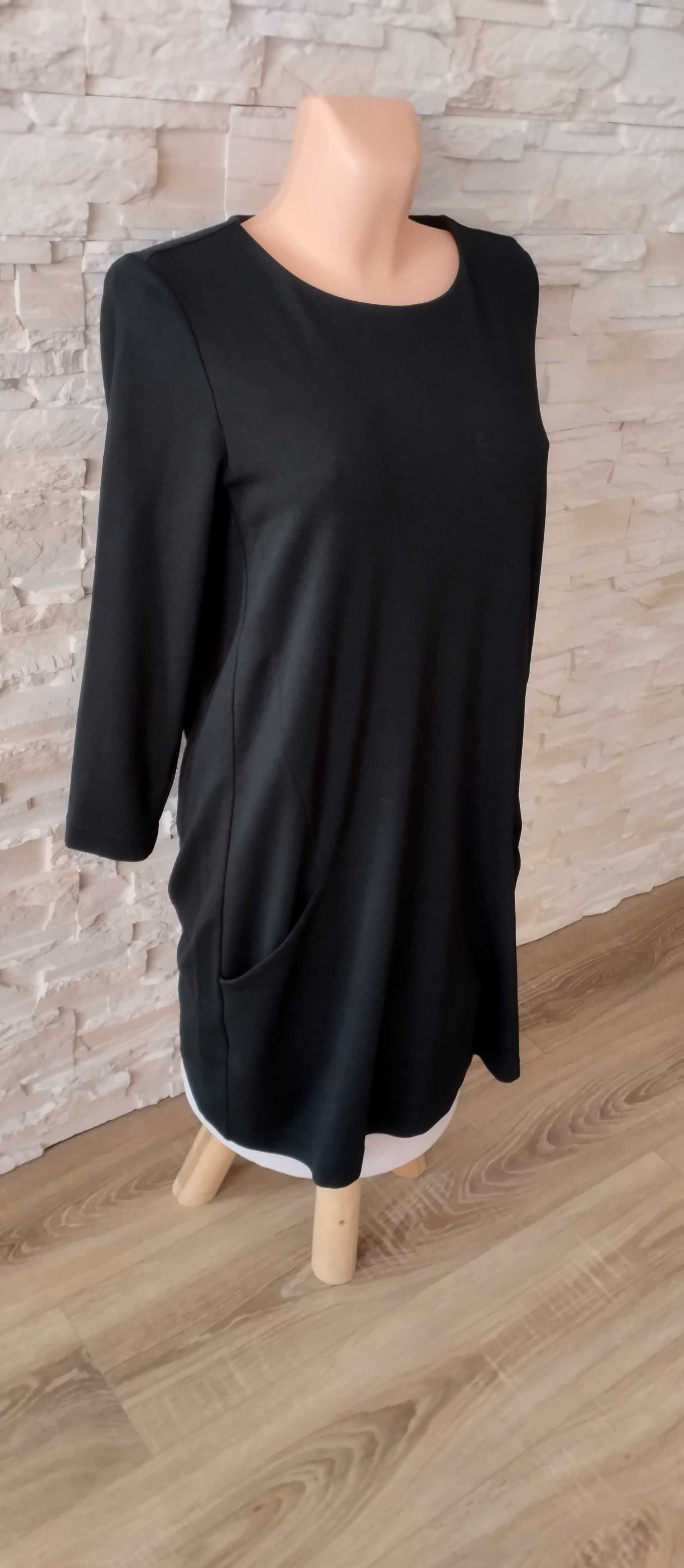 Sukienka z długim rękawem tunika ciążowa damska czarna M/38 H&M