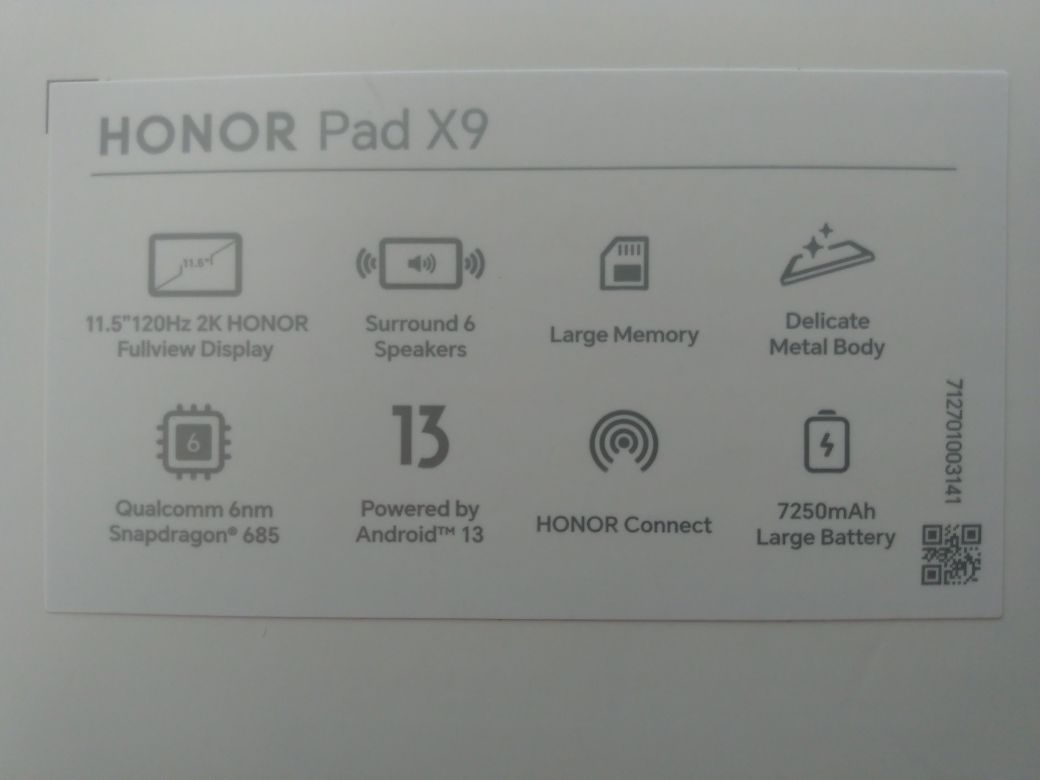 Honor pad x9 4/128 Lte (підтримка SIM-картки)