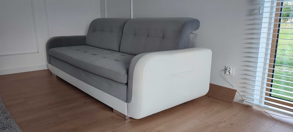 Kanapa sofa szara biała