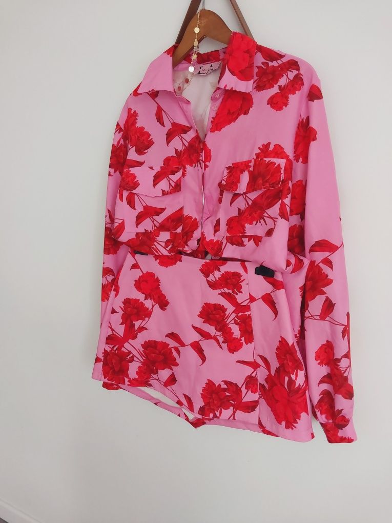 Set zestaw la milla szorty koszula oversize 38M