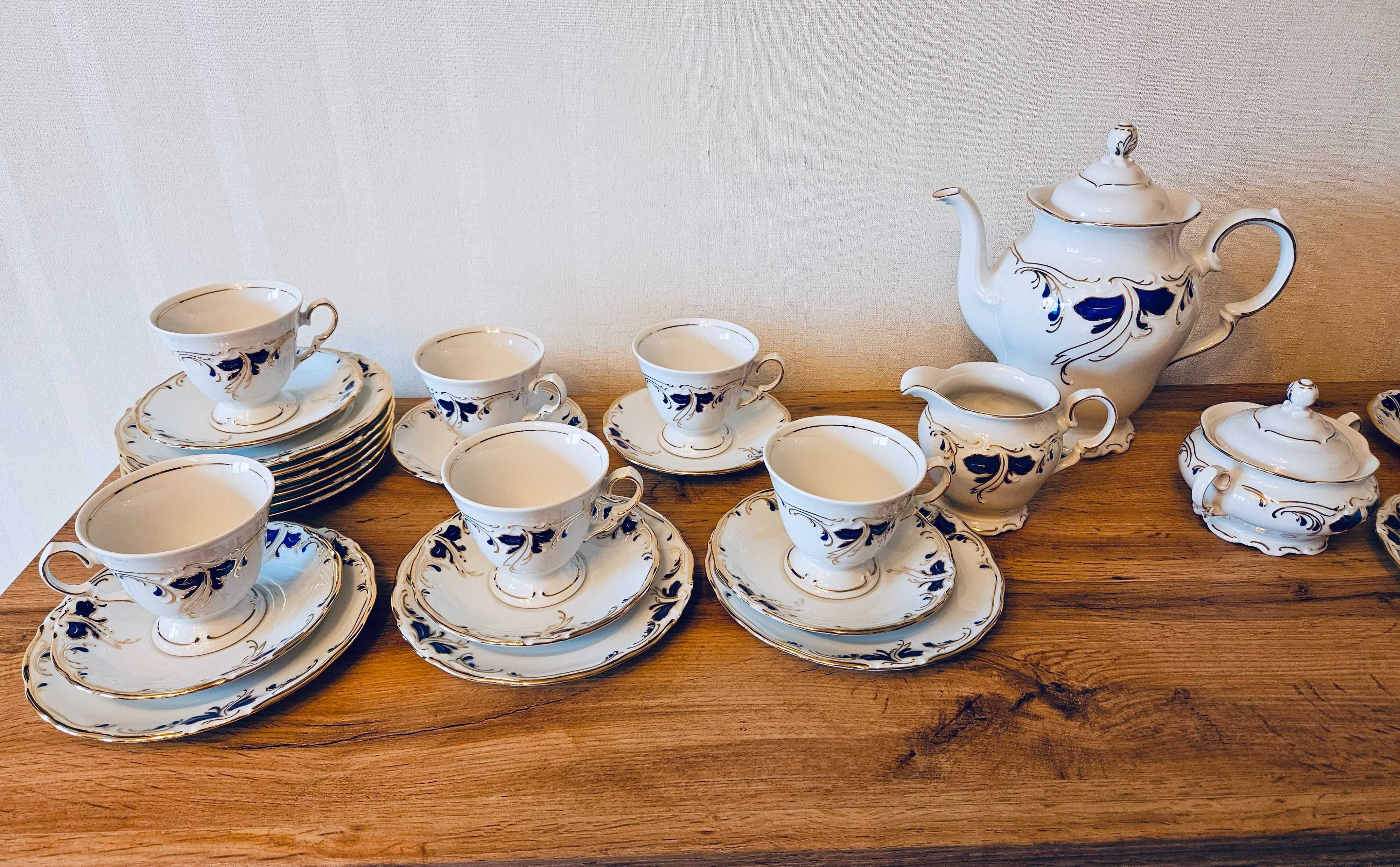 Serwis obiadowy i kawowy dla 12osób Porcelana Polska Demeter Fryderyka