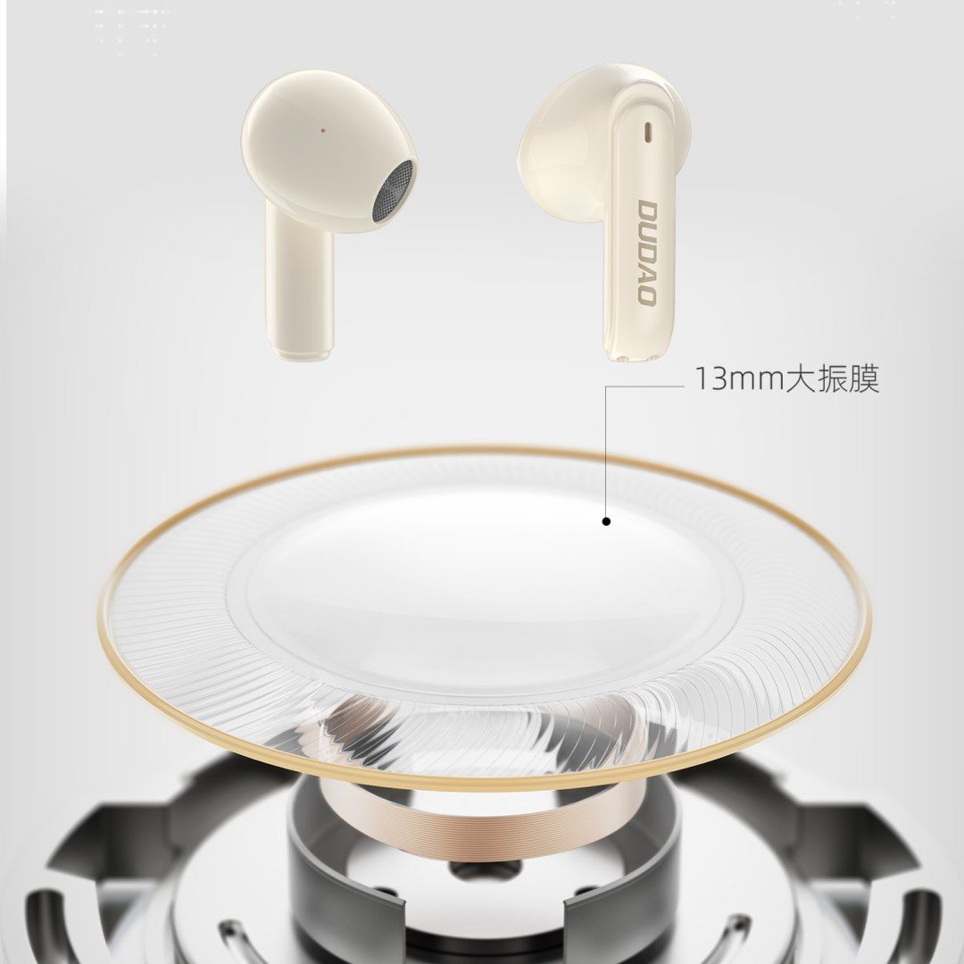 Bezprzewodowe słuchawki TWS Dudao U18Pro Bluetooth 5.3 beżowe