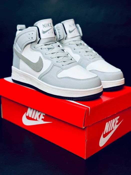 Мужские зимние кроссовки на меху найк серые топ цена!