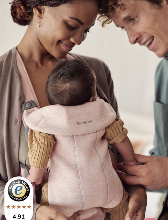 BABYBJORN MINI 3D Jersey – nosidełko, Jasny róż