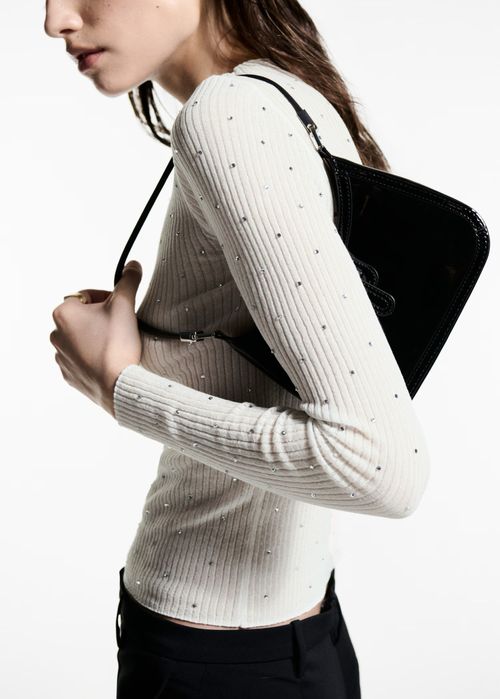 Топ святкова кофтинка  гольф з камінцями mango