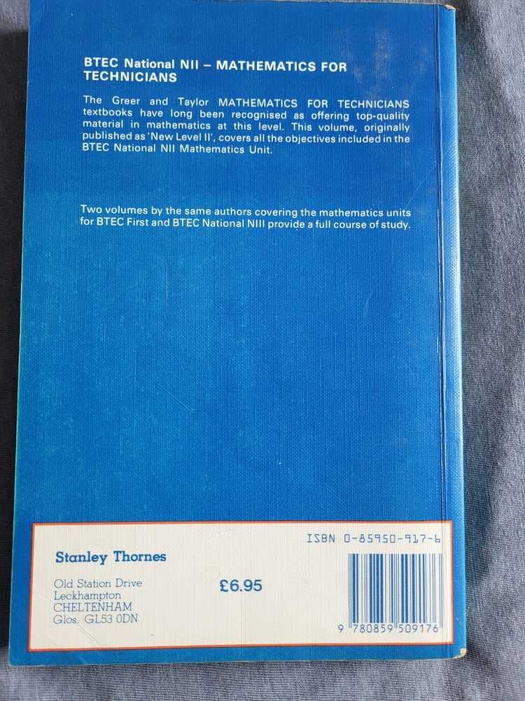 Mathematics for Technicians BTEC Level III
