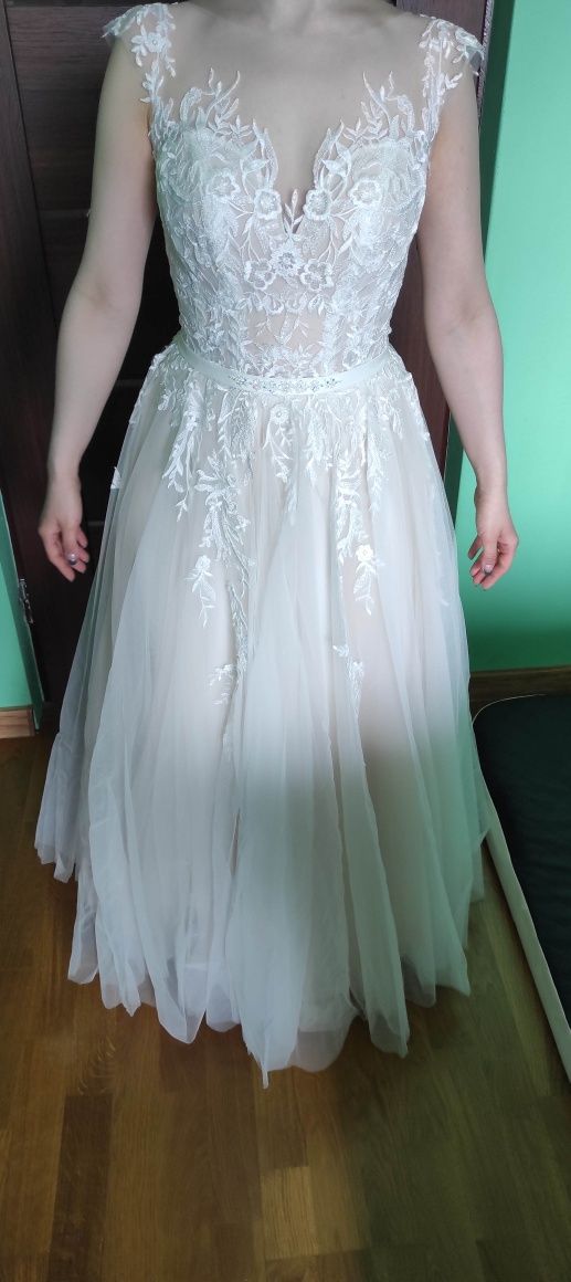 Suknia ślubna SPOSA na wzrost 160cm rozmiar 34