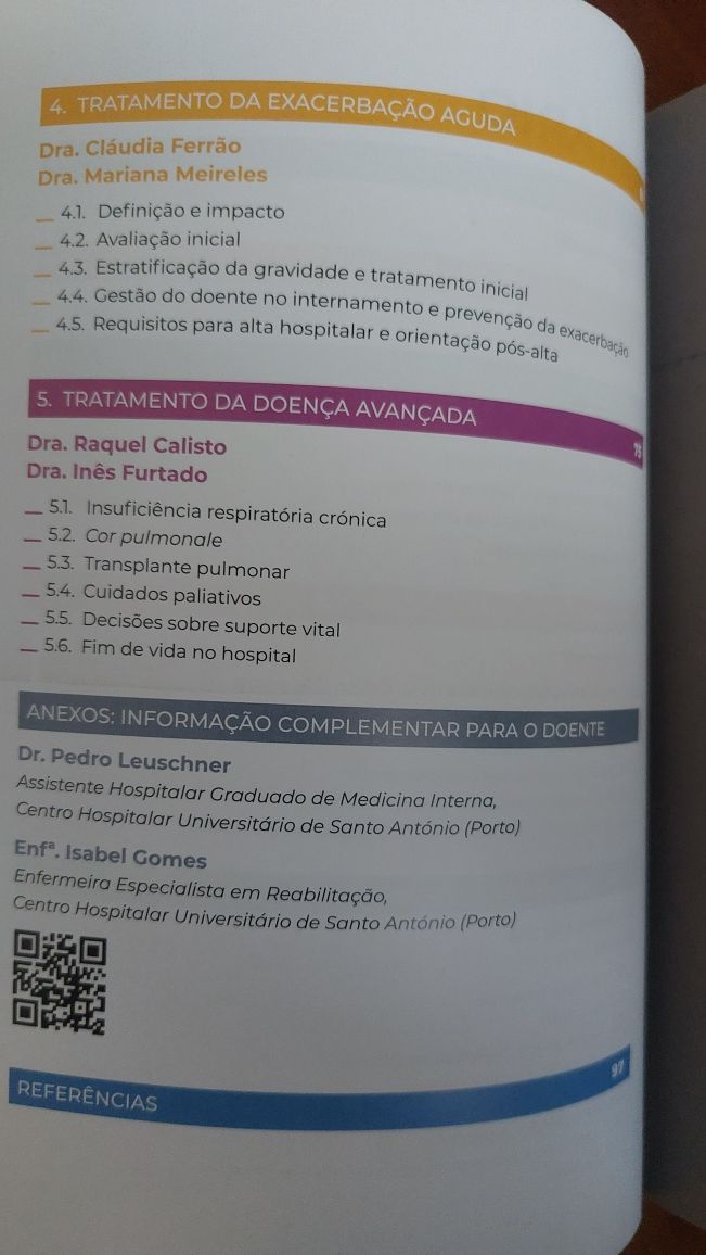 Livro sobre cuidados na DPOC