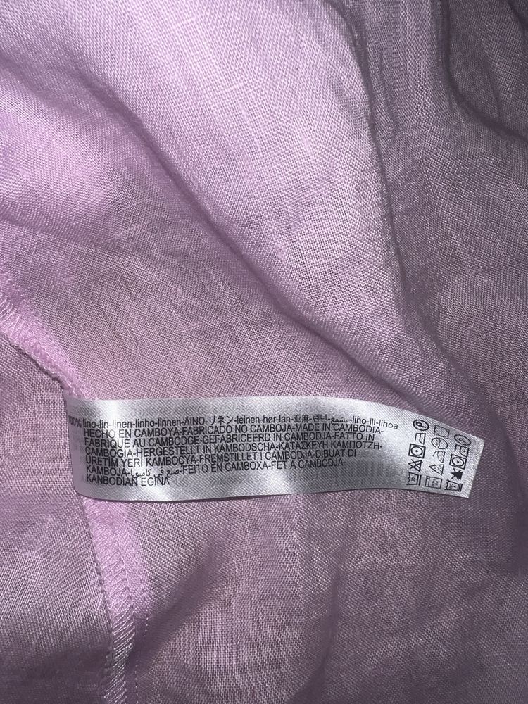 Zara сорочка рубалка лляна льон рожева