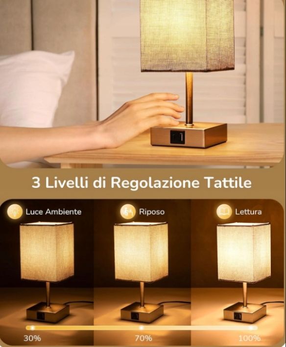 EDISHINE Lampka nocna LED, dotykowa, ściemniana, ZESTAW 2 SZTUK