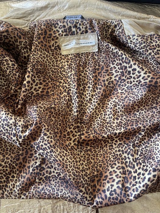 Casaco pele/couro dourado Daniele Alessandrini