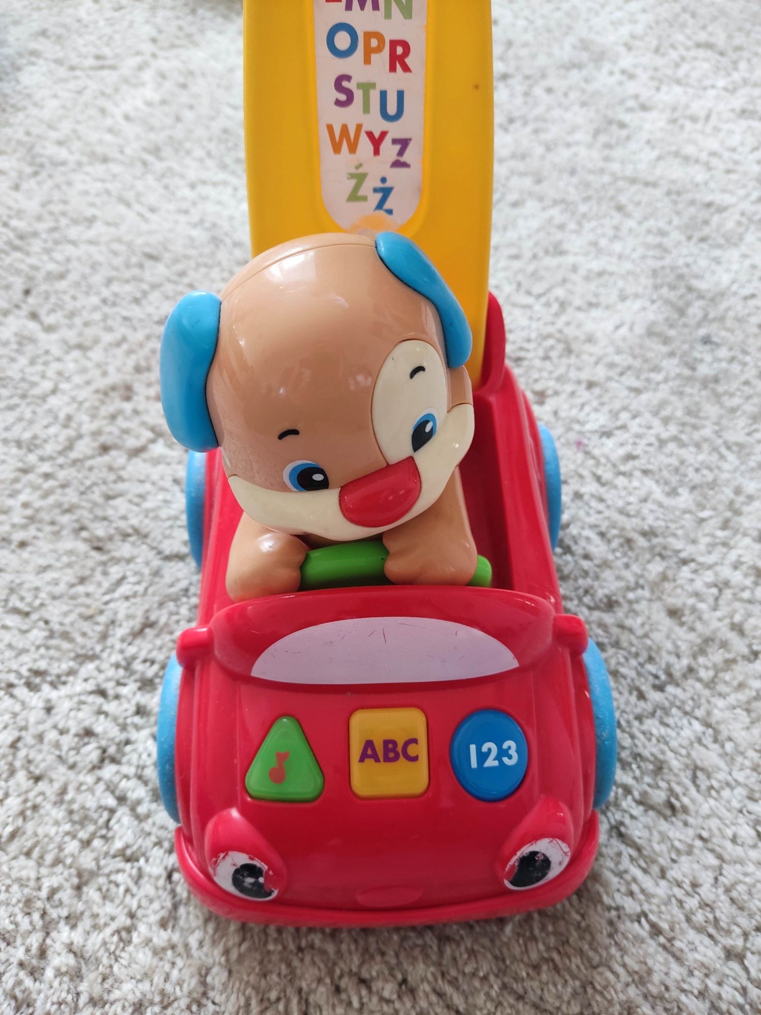 Autko, domek, gitara, drewniane Fisher Price szczeniaczek od 5 zł