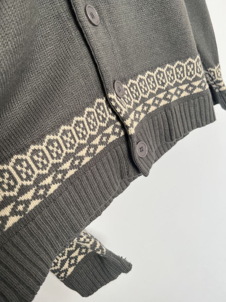 Sweter meski rozpinany scandi z wełną szary