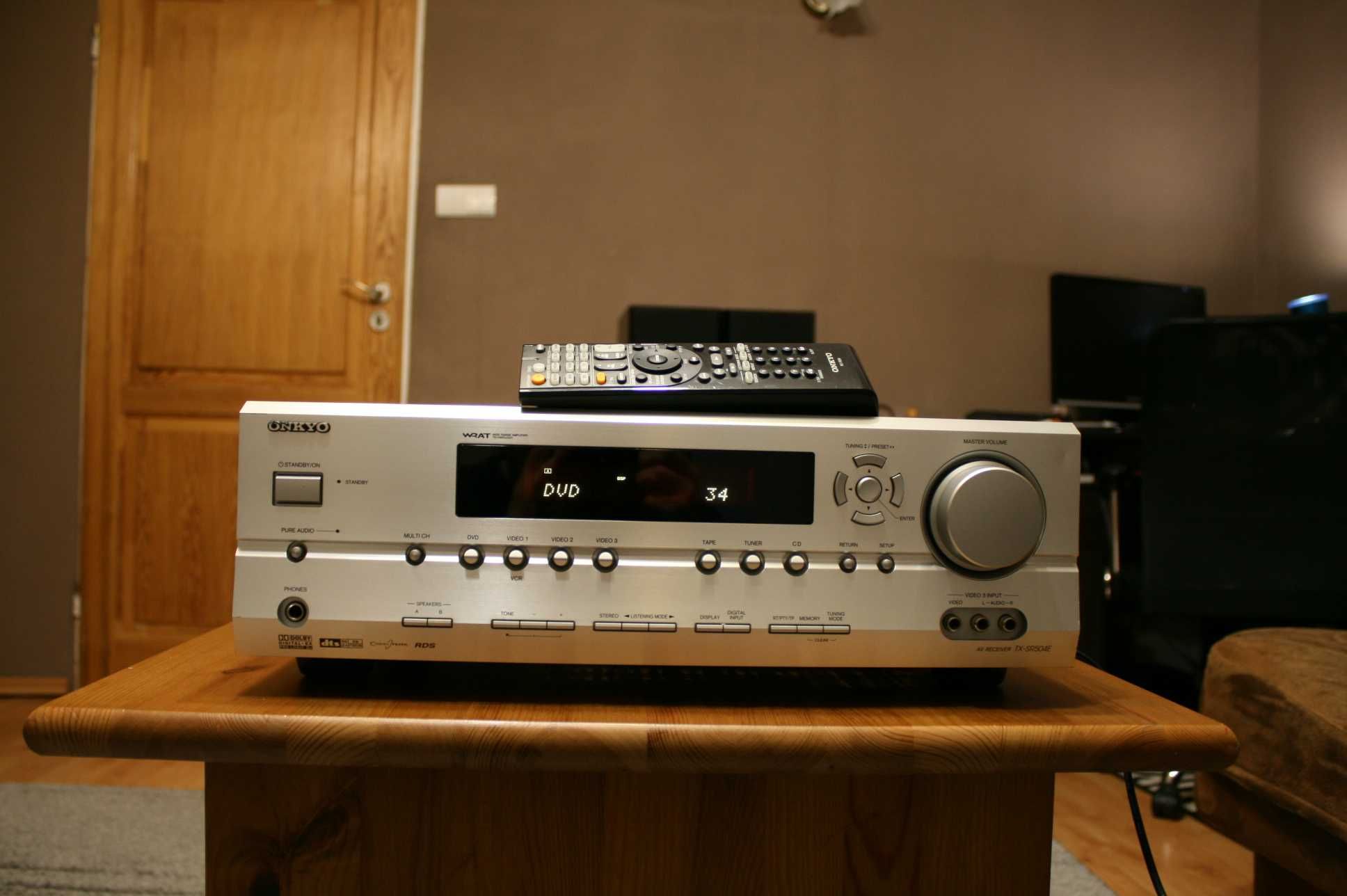 Mocny amplituner Onkyo TX SR 504 wzmacniacz 570 watt kino domowe