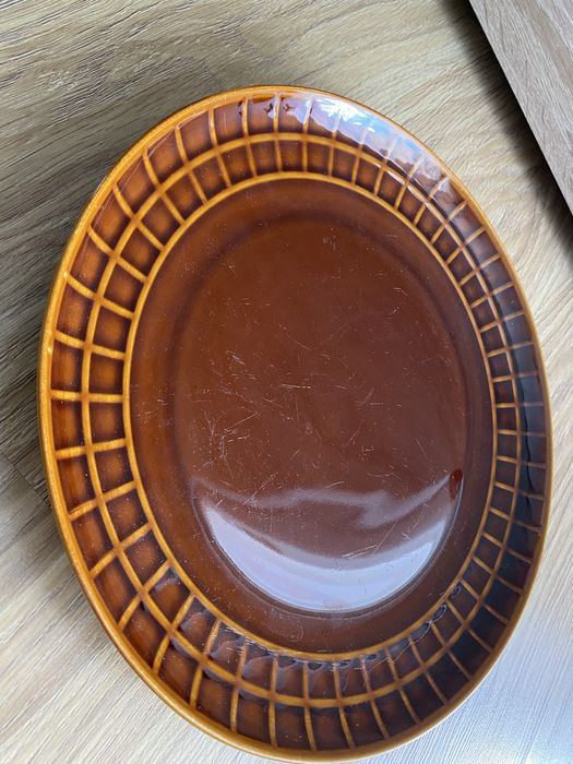 PRL, Pruszków, ceramika, stare, talerz, porcelana, patera, 32 cm