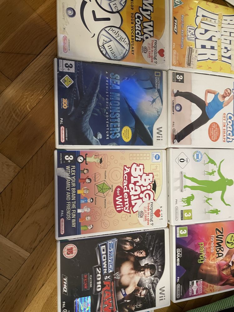 WII konsola, pilot, cały zestaw z grami i zumba
